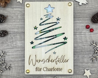 Geldgeschenk Weihnachten aus Holz | Weihnachtskarte aus Holz mit Geldfach | Handgemachtes Geschenk für Geld | Weihnachtsgeschenk Idee