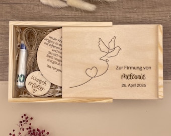 Firmung, Holzbox mit Deckel, Geldgeschenk Firmung, Firmung Glückwünsche, Geschenk Firmung Patenkind, Firmung Geschenk, Firmung Geschenkidee