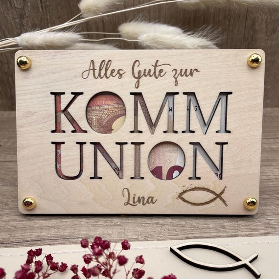 Geschenk zur Kommunion, Geldgeschenk Kommunion, Kommunion, Kommunion Glückwunsch, Geschenkidee Kommunion personalisiert