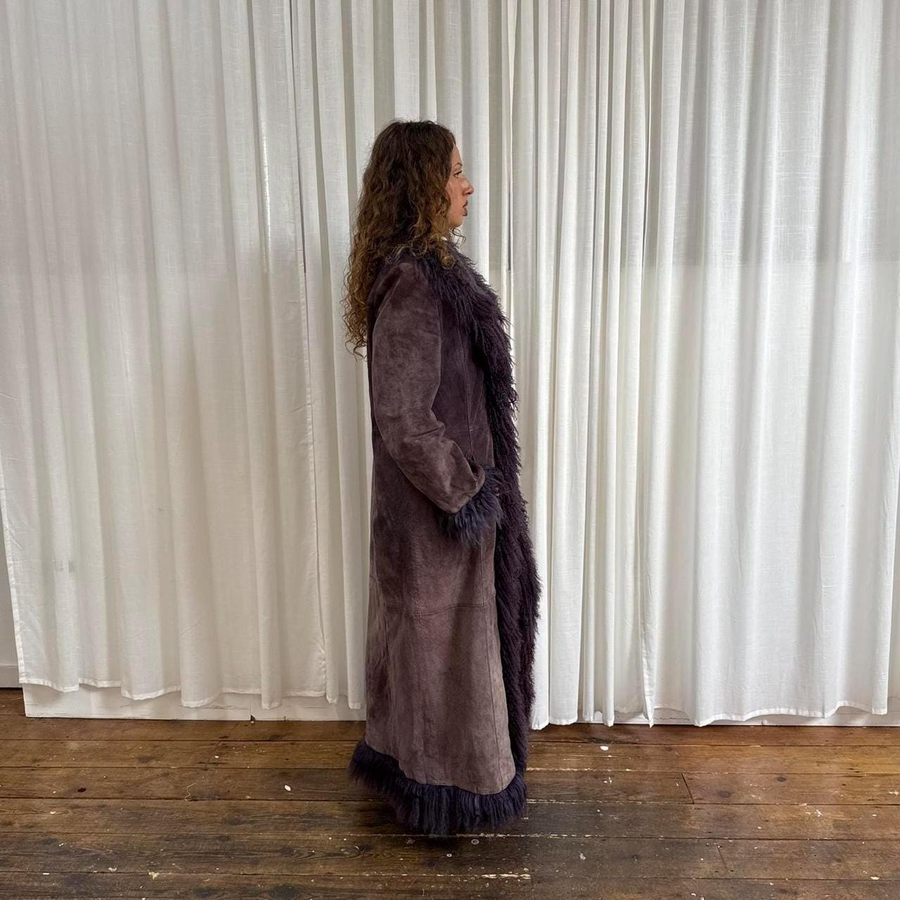 Vintage Penny Lane Long Coat - Mongolian Fur Coat - Women
