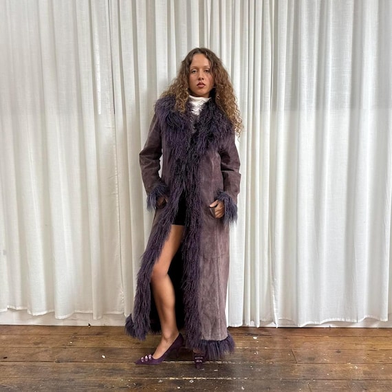 Vintage Penny Lane Long Coat - Mongolian Fur Coat - Women