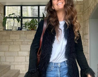 Vintage Penny Lane Coat | Mongolian Fur Coat | Women Long Afghan Coat | Y2k Bohemian Boho Toscana Shearling Coat | Wool Coat | Women Coat