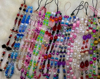 Ręcznie wykonany koralikowy pasek na nadgarstek z zawieszką do telefonu: Spersonalizowana smycz do telefonu