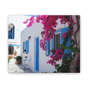 Greece Print, Floral Wall Decor, Mediterranean Home Decor, Gift for Garden Lovers, Summer Vibes, Office Decoration