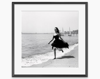 Brigitte Bardot Druck, Fotografie Drucke, Vintage Poster, Schwarzweiß Drucke, Retro Wandkunst, Wandkunst in Museumsqualität