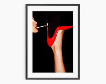 Súper delgadas, láminas fotográficas, Tony Kelly, chica fumando, póster de arte moderno, impresión artística, decoración estética para habitaciones, arte mural de calidad museística