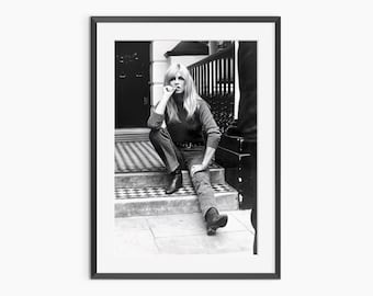 Brigitte Bardot Poster, Photography Prints, Retro Wall Art, Brigitte Bardot, Black and White Prints, Museum Quality Wall Art