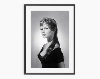 Brigitte Bardot, Fotografie Drucke, Promi Portrait, Mode Poster, Schwarz Weiß Drucke, Wandkunst in Museumsqualität