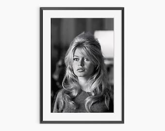Brigitte Bardot, Photography Prints, Celebrity Portrait, Vintage Wall Art, Black and White Prints, Museum Quality Wall Art