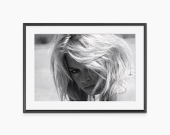 Brigitte Bardot, Photography Prints, Vintage Poster, Brigitte Bardot Wall Art, Black and White Prints, Museum Quality Wall Art