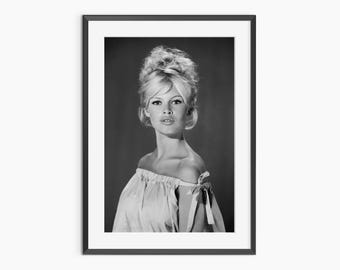 Póster de Brigitte Bardot, impresiones fotográficas, arte mural de moda, retratos de celebridades, impresiones en blanco y negro, arte mural con calidad de museo