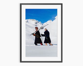 Ski Guide, Photography Prints, Tony Kelly, Winter Prints, St Moritz, Fine Art Print, Ski Prints, Luxury Print, Museum Quality Wall Art