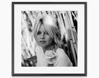 Brigitte Bardot, Fotografie Drucke, Promi Porträt, Mode Druck, Retro Wandkunst, Schwarz und Weiß Drucke, Wandkunst in Museumsqualität