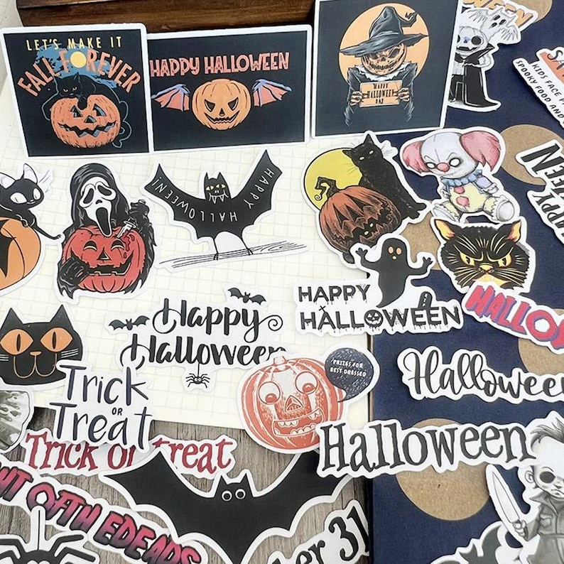 Halloween Sticker Pack: Spooky Gothic and Vintage Journal Decor image 8