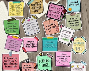 Motivational Self Care Stickers, Positive Affirmation Inspirational Sticker Pack for Journals, Laptops, Planners, Kindle