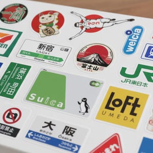Paquete de 25 pegatinas de señales de tráfico y logotipos de marcas japonesas para portátil y diario.