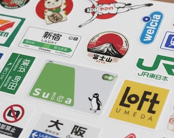Japan Street Signs & Brand Logo Stickers | Japanese Travel Journal Scrapbook Stickers