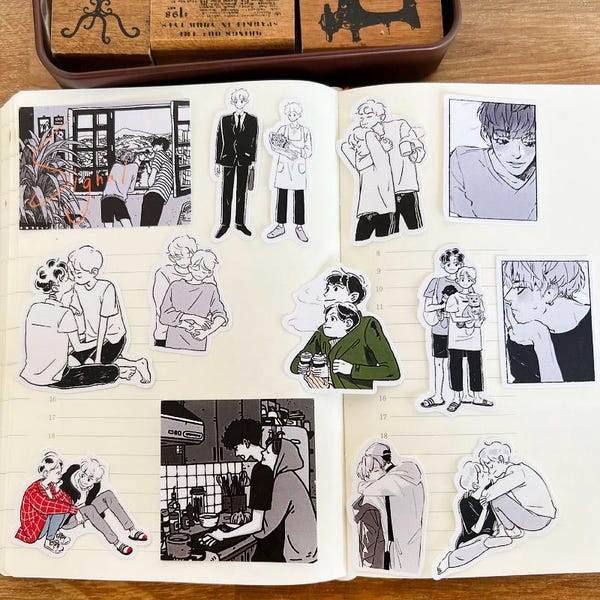 Yaoi Anime Stickers Pack Junge Liebe BL Abziehbilder