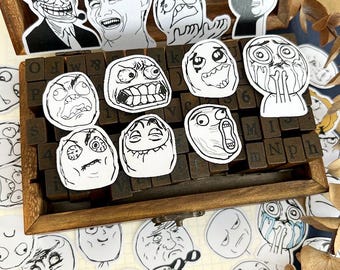 Funny Meme Stickers Pack – Cartoon Reaction Stickers for Planner, Journal, Scrapbook & Laptop