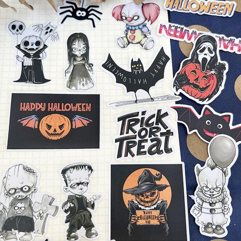 Halloween Sticker Pack: Spooky Gothic and Vintage Journal Decor image 7