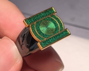 Green Lantern Ring, Adjustable Hal Jordan Power Ring, Superhero Cosplay Jewelry Gift