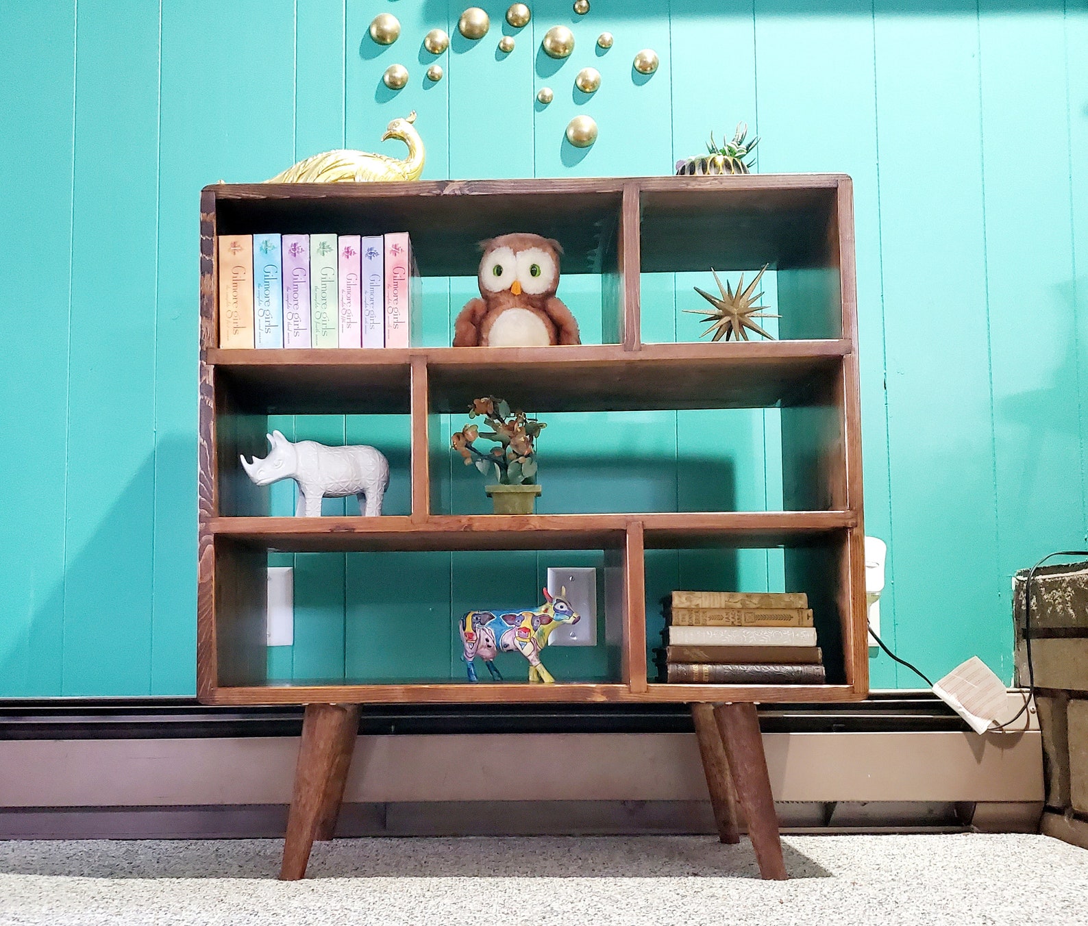 Mid Century Modern Display Shelf Etsy