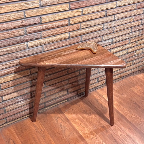 Mid Century Modern Side Table Triangle Table Etsy
