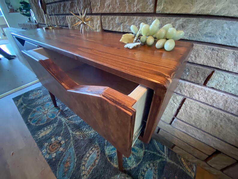 Mid Century Modern Console Table Entrytable With Drawers Etsy