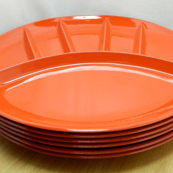 Retro Orange Fred Roberts Co Sectional Plates from Japan