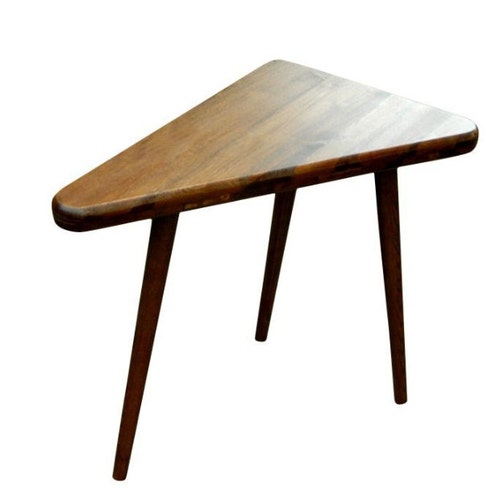 Mid Century Modern Side Table Triangle Table Etsy
