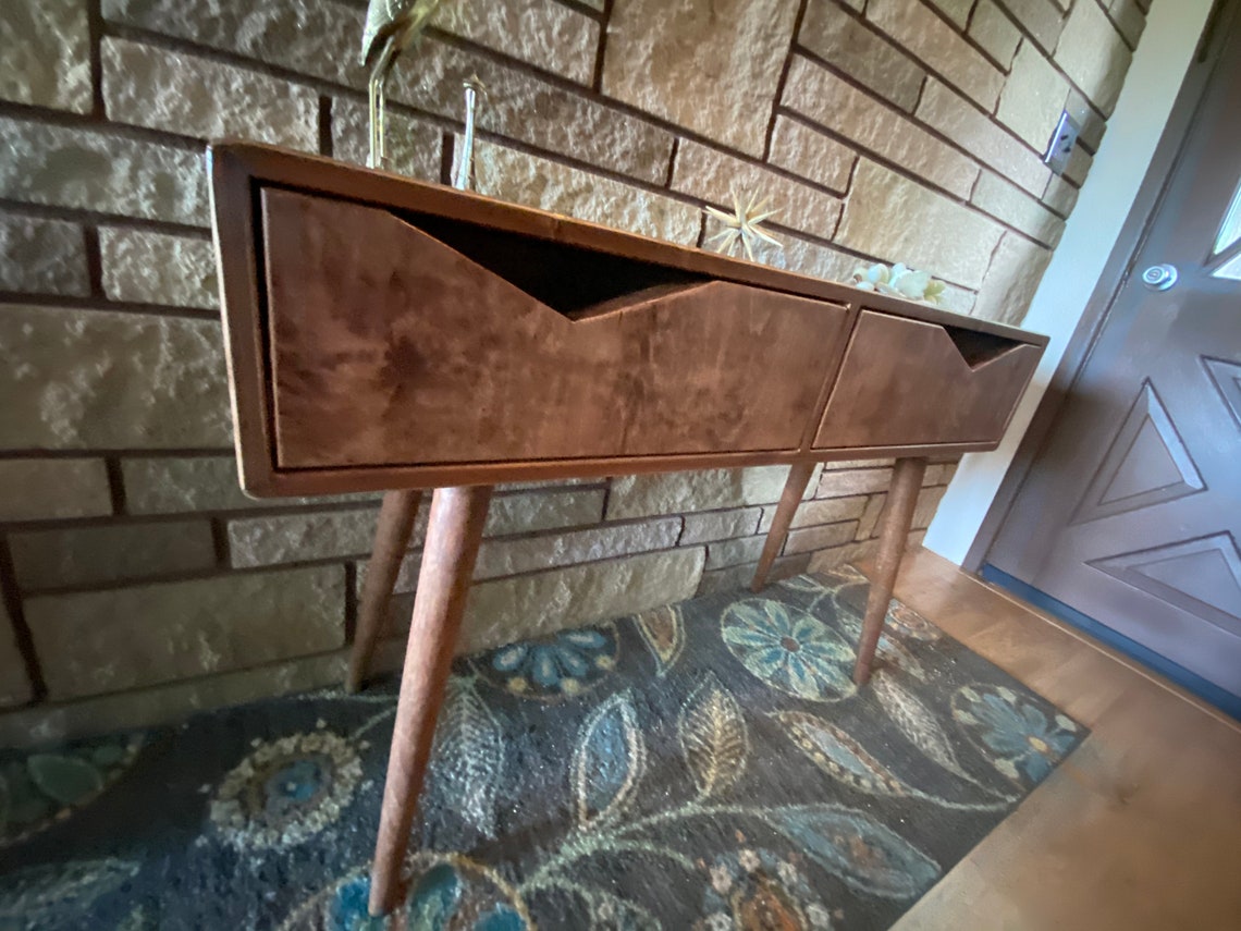 Mid Century Modern Console Table EntryTable with Drawers | Etsy