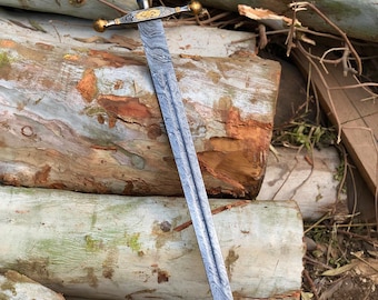 Hand Forged Damascus Knights Templar Sword: Medieval Crusader Replica