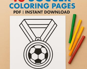 Soccer Coloring Pages for Kids – 40 Easy Printable PDF Sheets | Football, Balls & Players | Instant Download