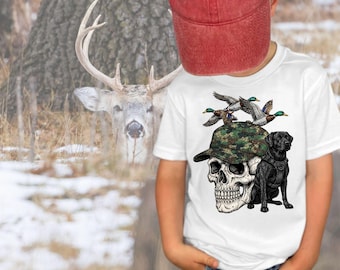 Duck Hunter Skull PNG, Camo Hat, Black Lab (Digital File)