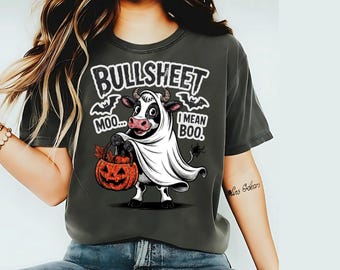 Funny Halloween Cow Ghost PNG | Moo I Mean Boo Fall Design (Digital File) bullsheet PNG