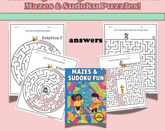 Labyrinth Activity Book: Mazes & Medium Sudoku for Kids | Fun Puzzle Games | Instant PDF Download