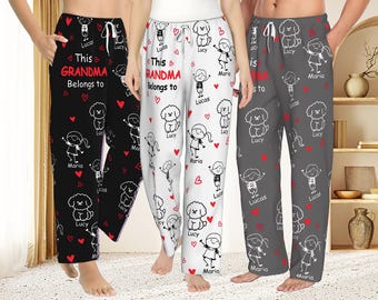 Benutzerdefinierte Oma Pyjama Hose, Neuheit Foto Geschenk