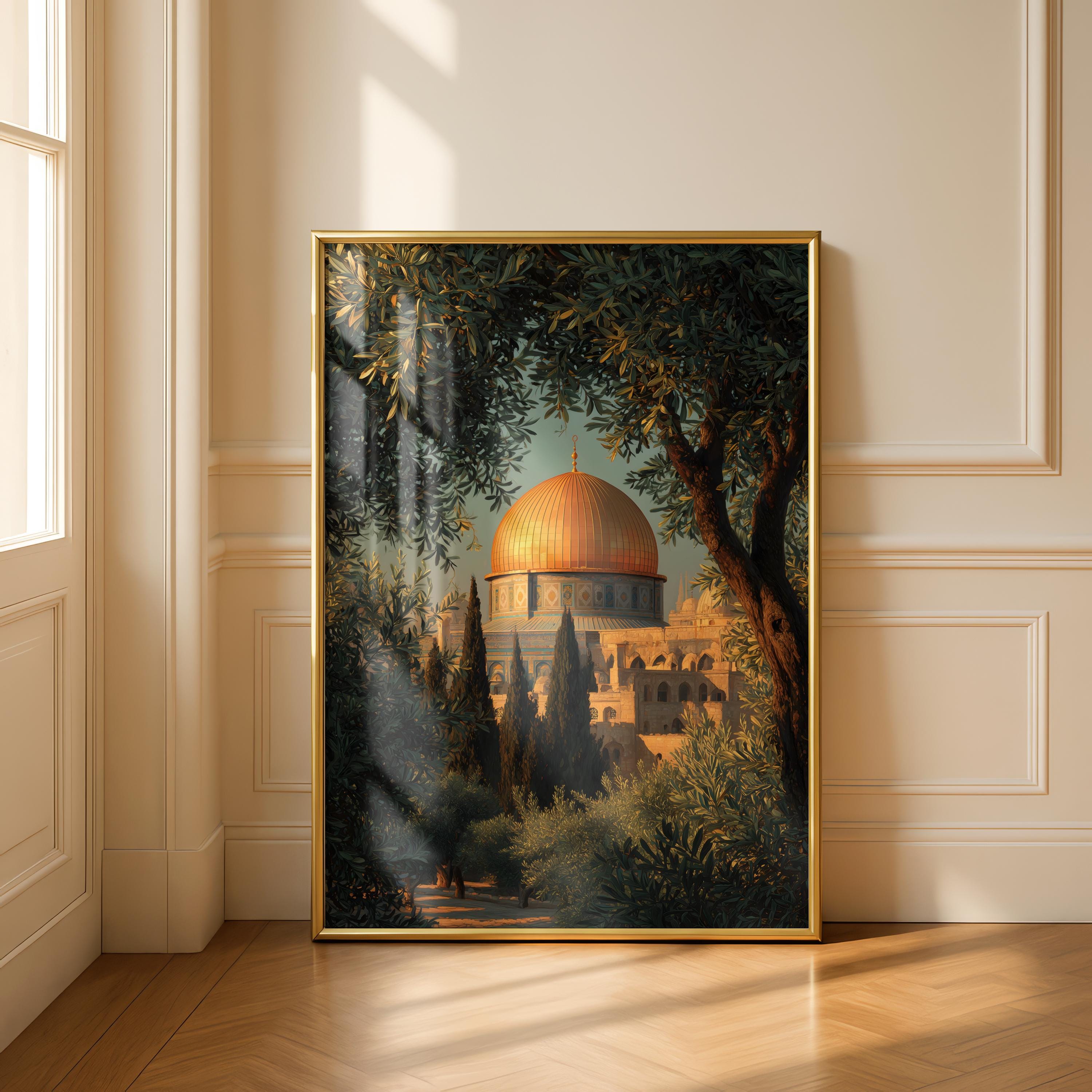 Api Aqsa Home Al Aqsa Golden Dome Wall Art Print - Islamic Wall Decor, Muslim Home ...