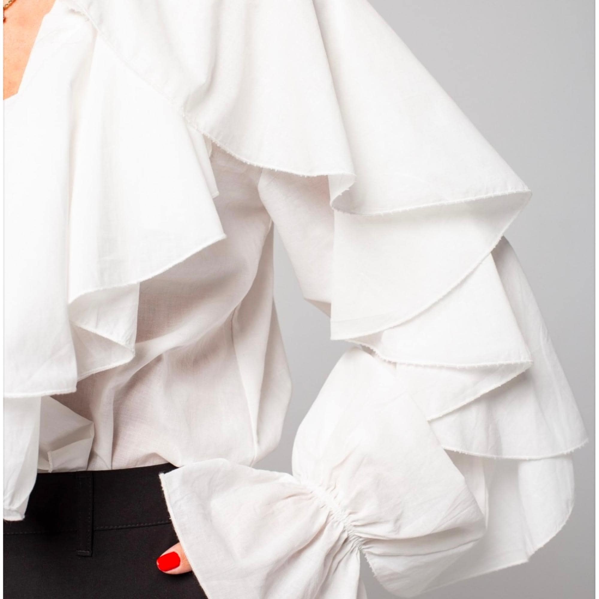 White Ruffled White Cotton Ruffle Blouse – Romantic Lightweight Frill Top - Etsy