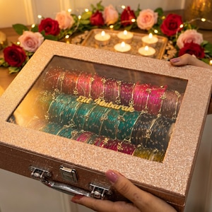 Set di braccialetti in vetro del Kashmir, gioielli multicolori per feste, confezione regalo per matrimonio