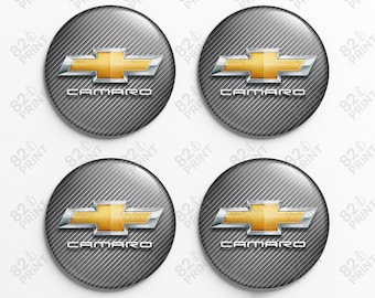 Camaro Wheel Center Cap Stickers: 3D Gel Resin Decals, Custom Sizes (Set of 4)