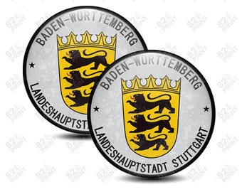 3D Gel Registration Stickers Baden-Württemberg All Regions and Districts 2pcs German License Plate Silicone Seal Badge Plakette Decals