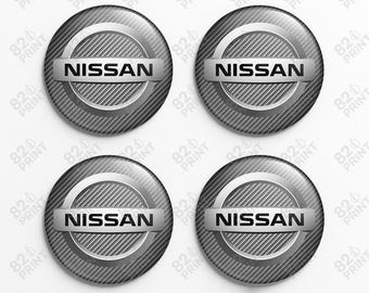 Nissan Wheel Center Cap Stickers: 3D Gel Resin Decals, Custom Sizes (Set of 4)