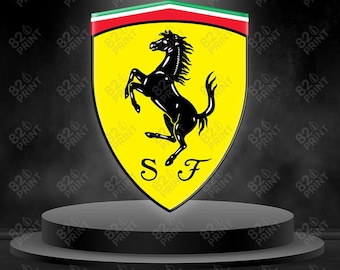 Adesivi Ferrari personalizzati / 2 adesivi con stemma laterale / Logo parafango / Design multipli