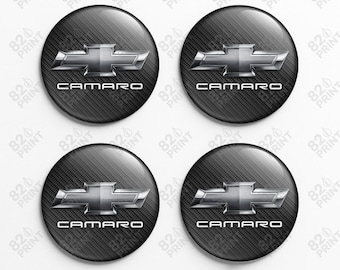 Camaro Wheel Center Cap Stickers: 3D Gel Resin Decals, Custom Sizes (Set of 4)