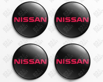 Nissan Wheel Center Cap Stickers: 3D Gel Resin Decals, Custom Sizes (Set of 4)