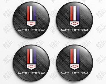 Camaro Wheel Center Cap Stickers: 4x 3D Gel Resin Decals, Custom Sizes