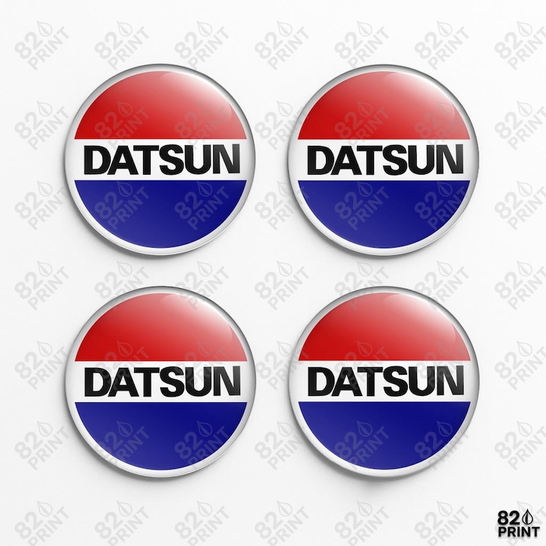 Datsun Sticker Datsun Wheel Center Cap Stickers: 3D Gel Resin Decals, Custom Size (set ...