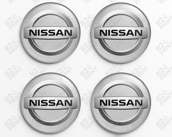 Nissan Wheel Center Cap Stickers: 3D Gel Resin Decals, Custom Sizes (Set of 4)