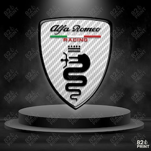 Anpassade Alfa Romeo-klistermärken | 2 st sidoemblemdekaler | Fender-logotyp | Flera designer